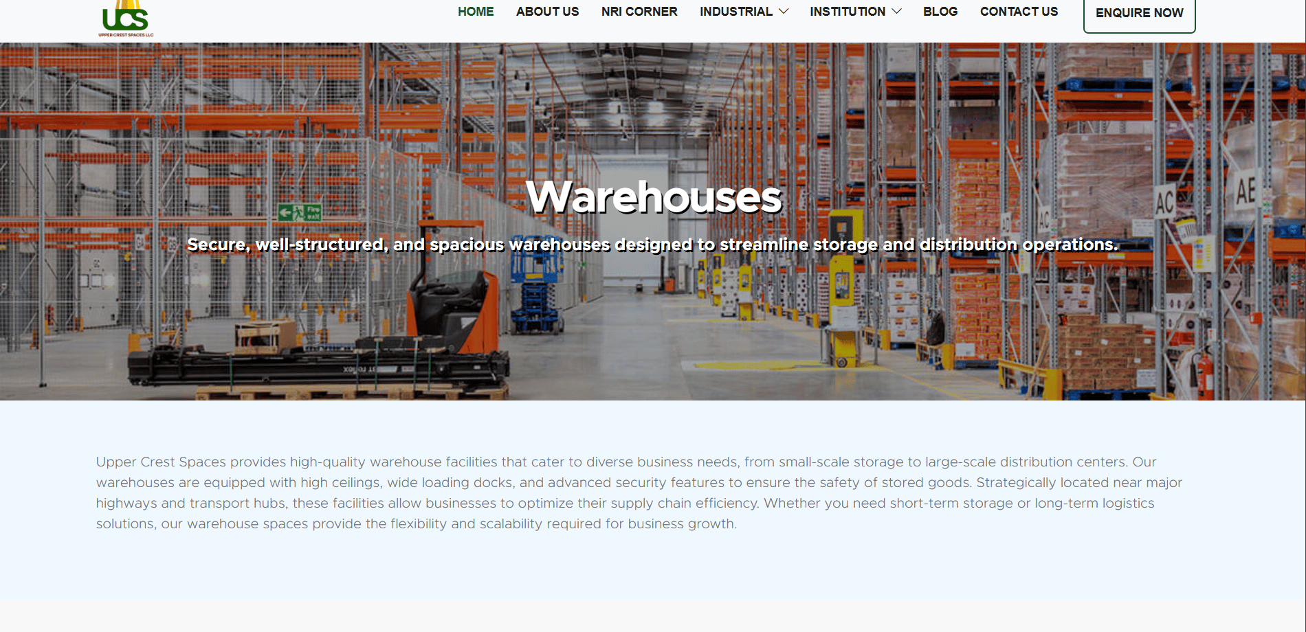 Upper Crest Spaces – Industrial Real Estate Consultancy by World Web Robotics