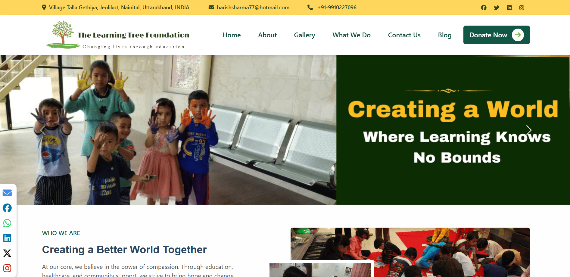 The Learning Tree Foundation – Education & Charity Initiative by World Web Robotics