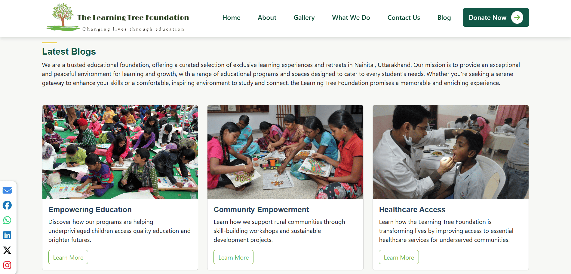 The Learning Tree Foundation – Education & Charity Initiative by World Web Robotics